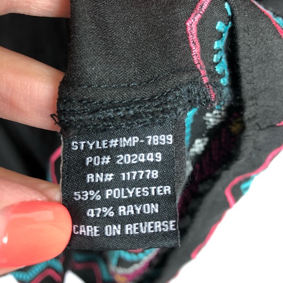 Love Stitch Boho Black Dress with Embroidery Sz M - Picture 7 of 8